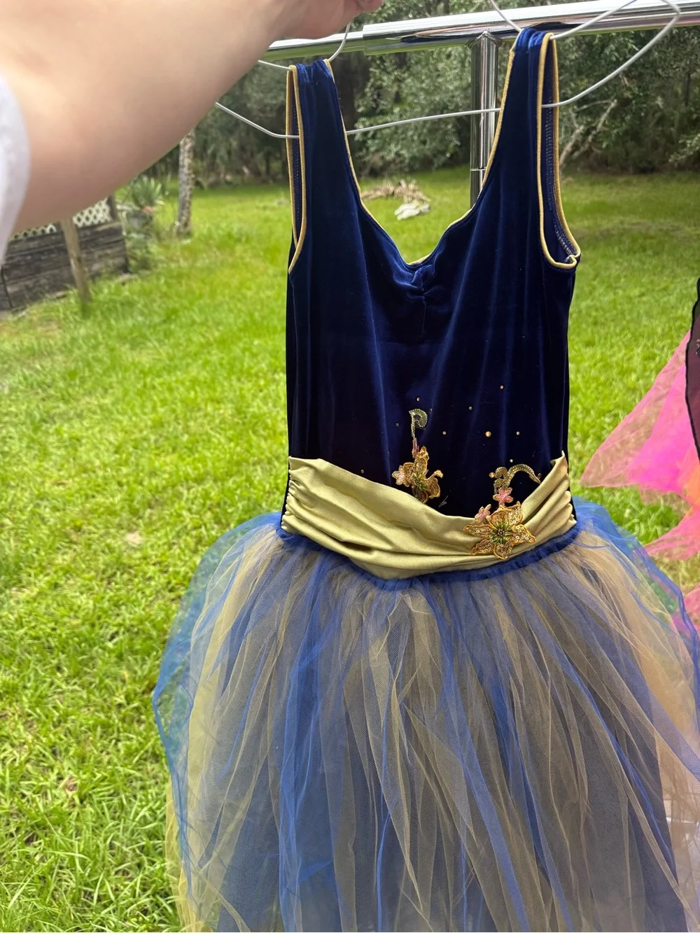 Navy and Gold Tulle Princess Kids ballet Costume Dress